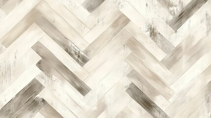 Obraz premium Herringbone Patterned White and Gray Painted Wood