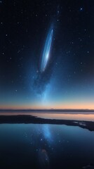Starry night over a tranquil salt flat reflection