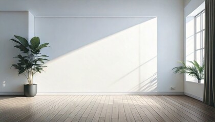 ミニマルでおしゃれな部屋の白い壁の背景