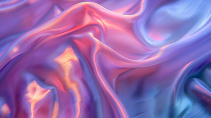 Obraz premium Abstract Background - Iridescent Flowing Fabric in Pink and Blue