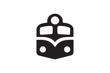 Obraz premium Train head icon vector silhouette isolated in white background