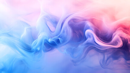 Fototapeta premium Dreamy Ink Swirls - Ethereal Pink Violet and Blue Smoky Blend
