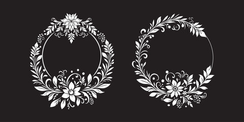 decoration frame flower circle art design