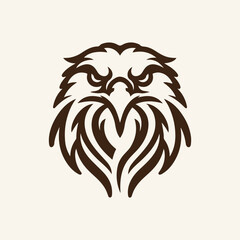 Elegant eagle head line art vector illustration design, perfect for prints and digital use. vintage eagle line art logo
