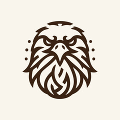 Elegant eagle head line art vector illustration design, perfect for prints and digital use. vintage eagle line art logo