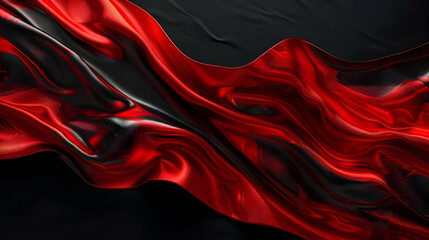 Fototapeta premium Abstract Background - Red and Black Flowing Fabric