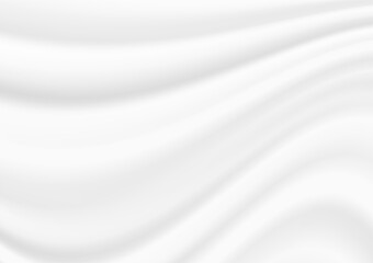 Vector background illustration rippled white fabric. White abstract cloth textile with crease wavy folds background.