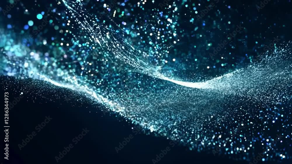 Poster a captivating arrangement of shimmering particles dances through the air, creating mesmerizing patte