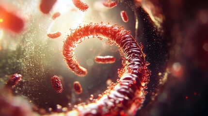 A smart capsule camera travels through the colon for cancer detection.