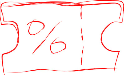 discount icon in doodle style