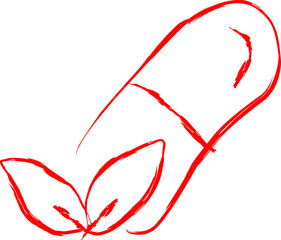 pill icon in doodle style