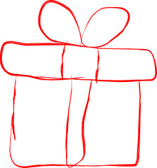 gift icon in doodle style