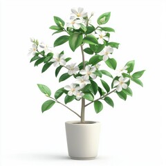 Jasmine plant isolated on white background