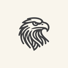 Elegant eagle head line art vector illustration design, perfect for prints and digital use. vintage eagle line art logo