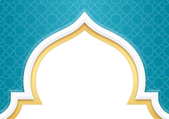 Blue and Gold Islamic Header Frame
