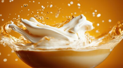 Splash of Creamy Whipped Topping in Smooth Coffee Bowl