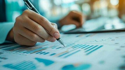 Detailed financial analysis captured in close-up format