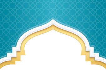 Blue and Gold Islamic Header Frame
