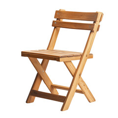 Wooden folding chair with natural finish and classic design