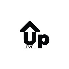 UP logo with Hidden up arrow icon, Simple Flat and Futuristic UP Level, Latest Modern Trendy design. Vector template inspiration.