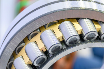 Close up scene the cylindrical rolling bearing parts.