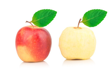 apple peel bite isolated on white background