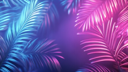 Obraz premium A blue and purple background with a green and purple leaf