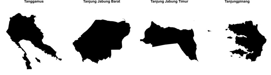 Tanggamus, Tanjung Jabung Barat, Tanjung Jabung Timur, Tanjungpinang outline maps