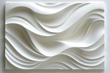 Obraz premium Abstract White Wave Pattern with Layered Design and Texture
