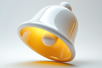 Fototapeta premium A Shiny White Bell Hanging Above a Clean White Background