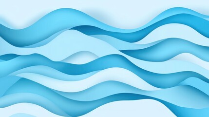 Fototapeta premium Abstract blue wave patterns creating a serene background, suitable for digital design or relaxation themes