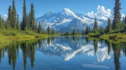 Mountain Reflection Lake Landscape