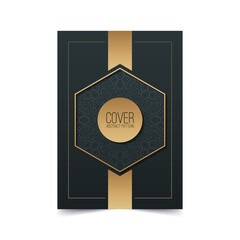 cover of elegant pattern motif in gold color
