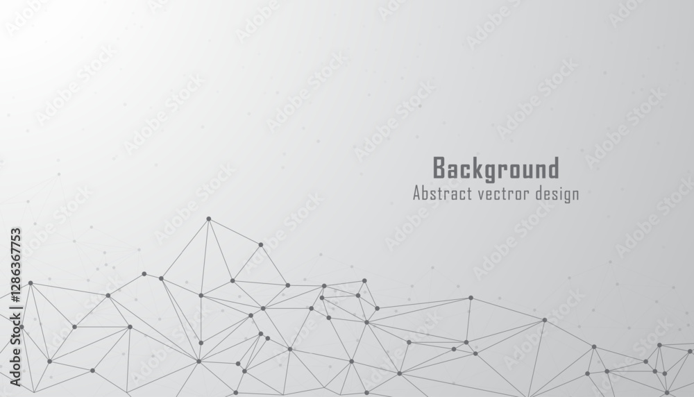 Leinwandbilder Geometric abstract background with connected dots and lines. Connection science and technology background. Molecular and big data template, wallpaper and banner. Vector illustration.