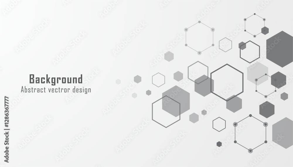Aufkleber abstract black and grey hexagon. geometric hexagon texture background. medical technology and scienc