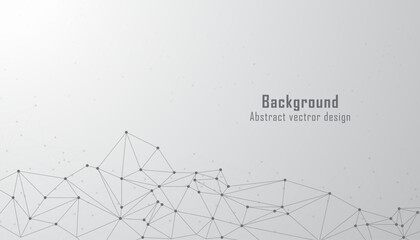 Geometric abstract background with connected dots and lines. Connection science and technology background. Molecular and big data template, wallpaper and banner. Vector illustration.