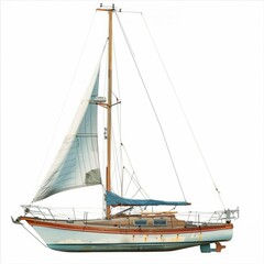 Obraz premium Premium Quality Image of a Photo Sailboat, Isolated on a White Background