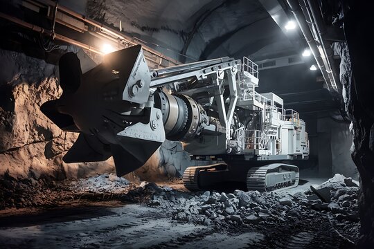 Massive Mining Roadheader in Underground Tunnel Excavation