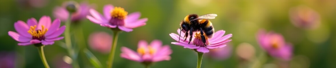 Bumblebee collecting pollen from globe daisy Globularia cordifolia L, nectar, cordifolia, bumblebee