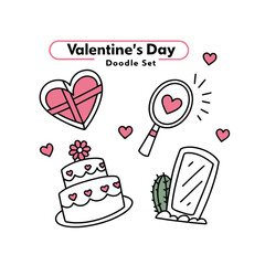  Valentine's day doodle set wedding ring