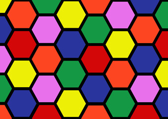 Honeycomb seamless pattern. illustration. Colorful background.