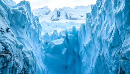 Stunning Antarctic Glacier Landscape Breathtaking Ice Formation Blue Ice Crevasses Frozen Wilderness
