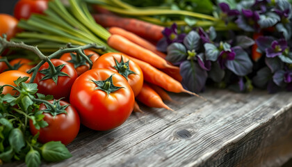 Fresh Organic Vegetables Farm to Table Tomatoes Carrots Herbs