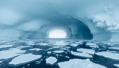 Stunning Ice Cave in Antarctica Glacial Wonders Polar Landscape Frozen Beauty