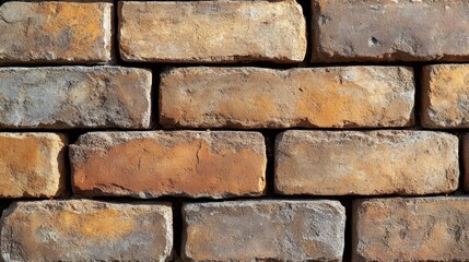 Fototapeta premium Close-up of a wall made with fly ash bricks, highlighting texture and craftsmanship