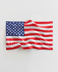 Obraz premium Waving American flag on a plain background symbolizing patriotism and national pride