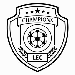 Soccer Football Shield | Emblem Design Vector generative AI.