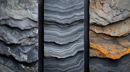 Exploring the beauty of layered gneiss tiles with metallic grey and silver hues