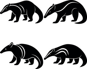 Classic Anteater Silhouette Vector Perfect for Logos & Designs.