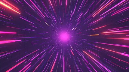 Fototapeta premium Purple hyperspace jump, star streaks, cosmic background, digital art, motion graphics